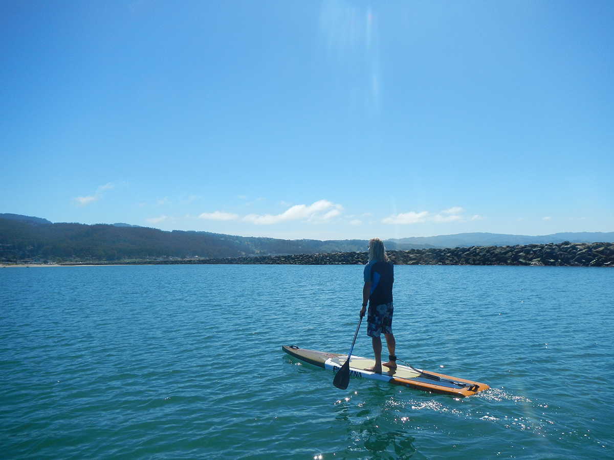 Man Paddleboarding