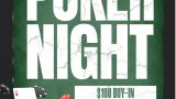 Poker Night poster for Half Moon Bay Lions Club, October 9, 2025, with $100 buy-in and event details.