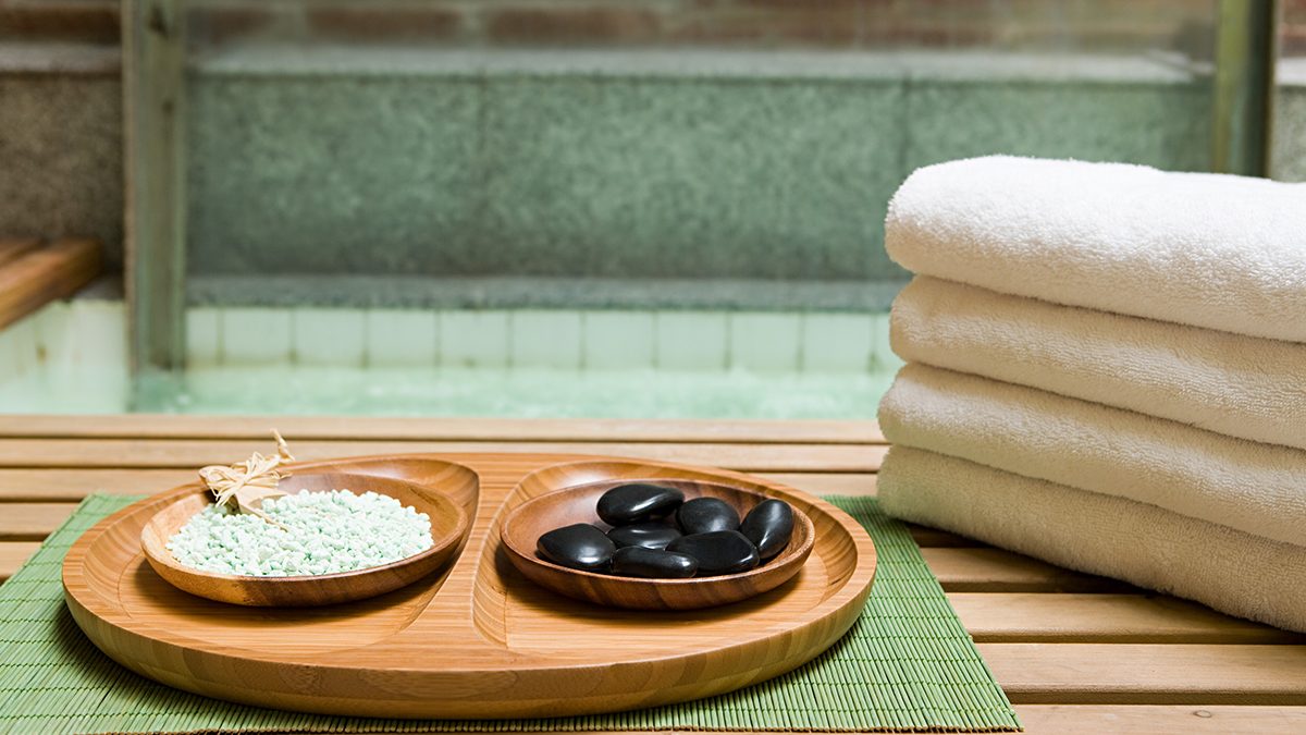 Beauty items at a health spa